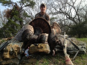 Two big Tom Turkeys bagged by Flambeau Forrest Outfitters